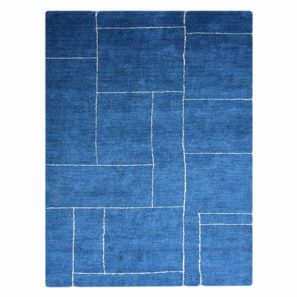 Rugsotic Carpets Hand Knotted Loom Silk Mix Area Rug Geometric — view 2