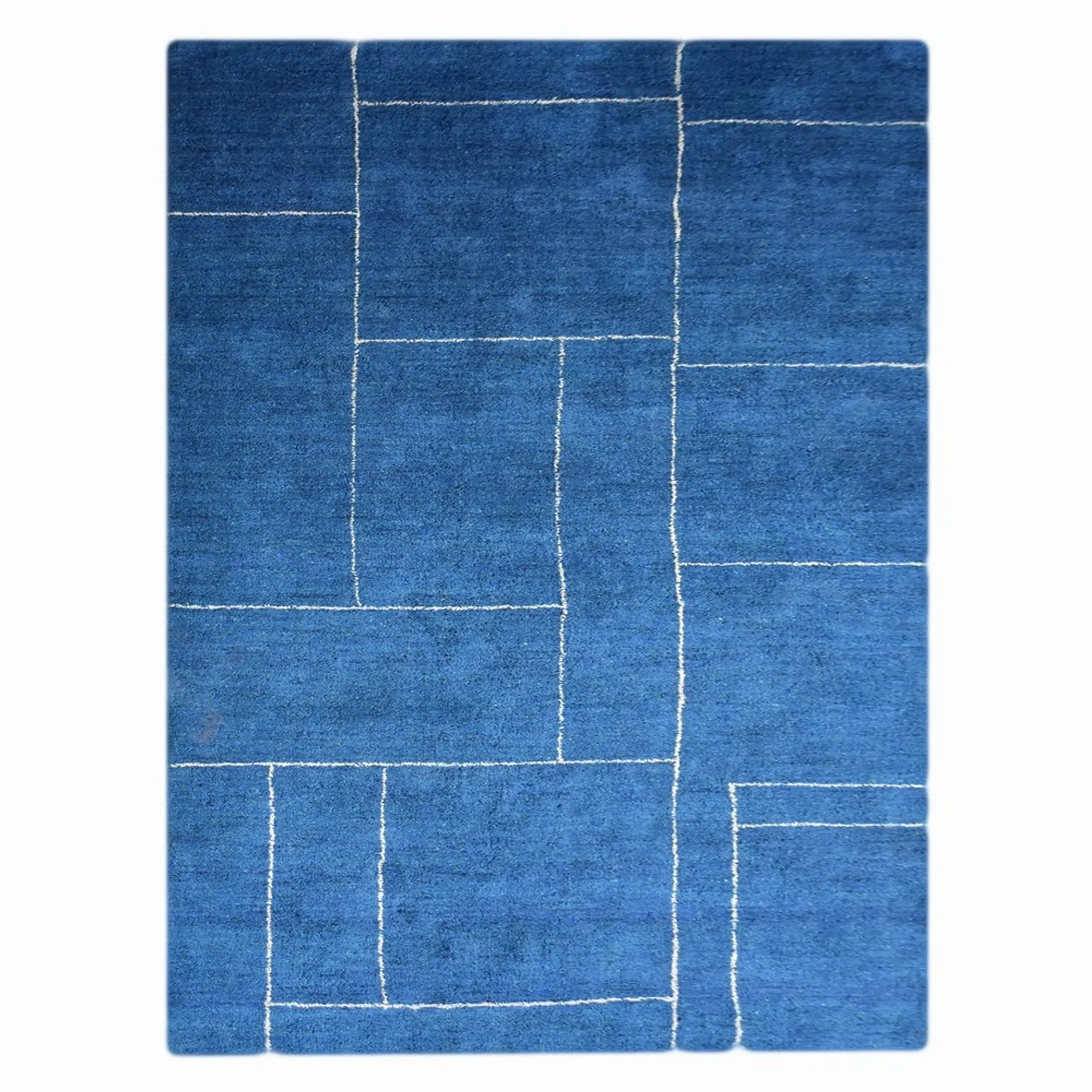 Rugsotic Carpets Hand Knotted Loom Silk Mix Area Rug Geometric — view 2