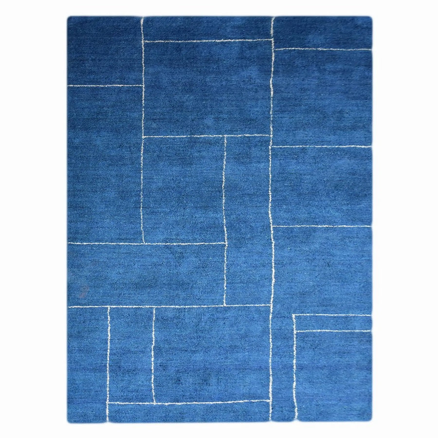 Rugsotic Carpets Hand Knotted Loom Silk Mix Area Rug Geometric — view 2