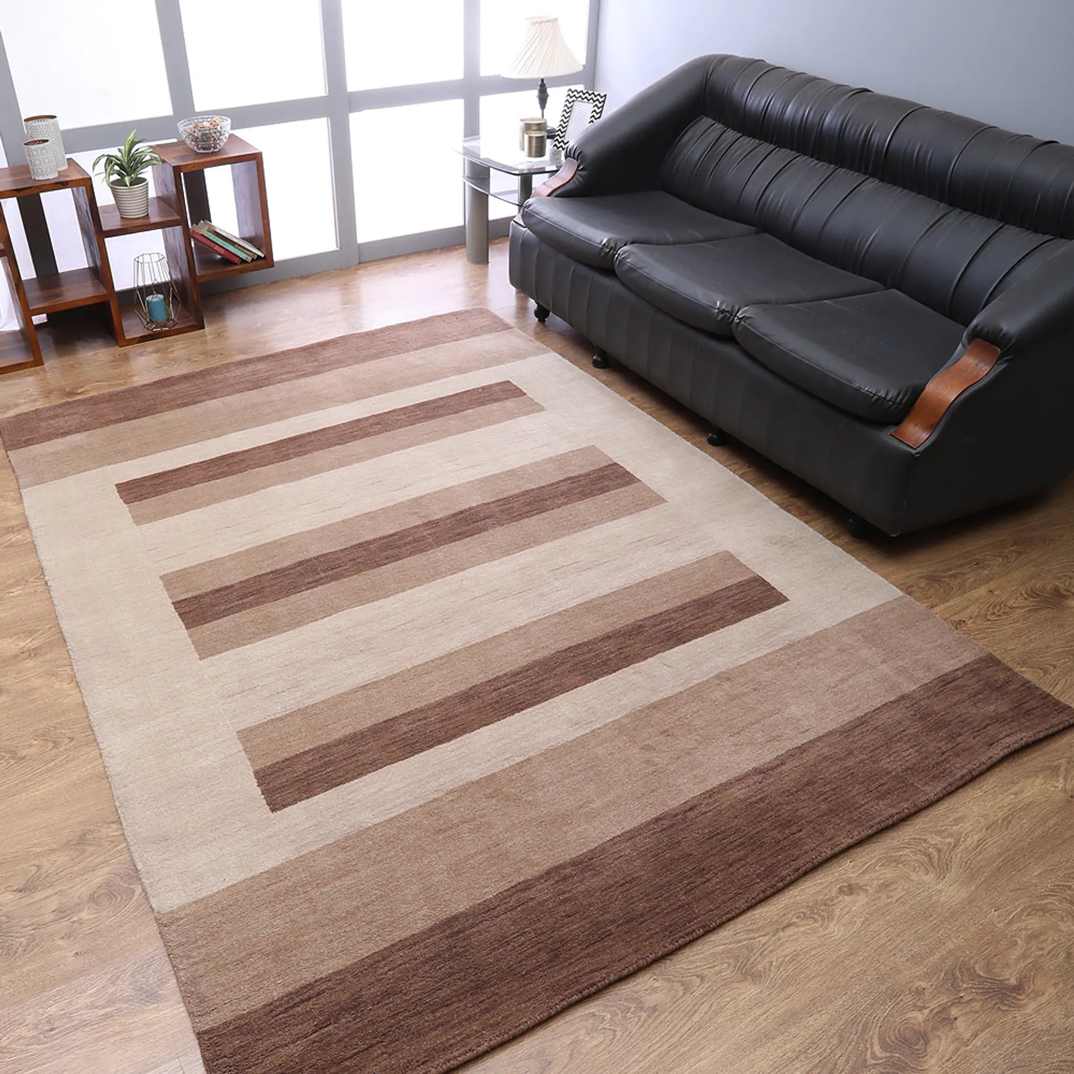 Rugsotic Carpets Hand Knotted Loom Wool Area Rug Contemporary