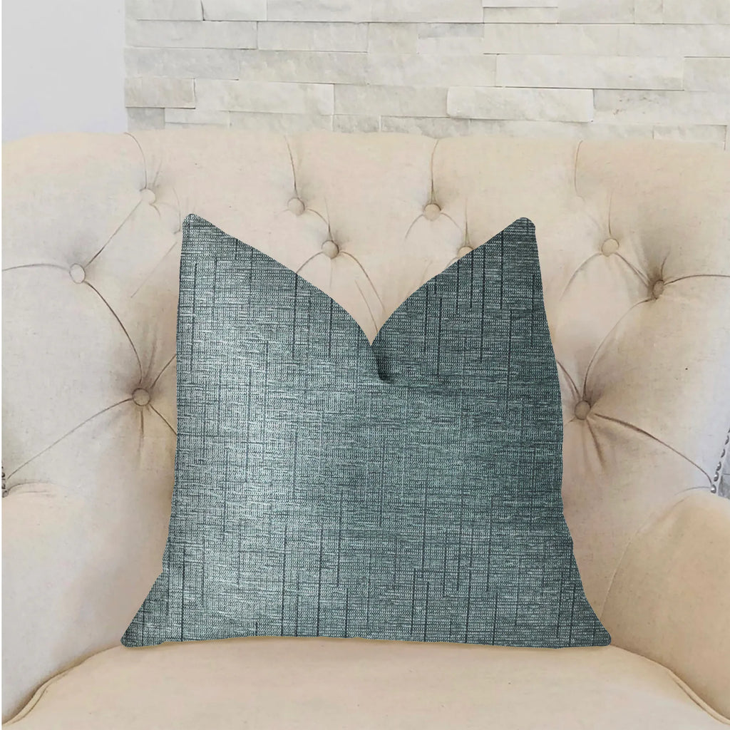 Plutus NewEra Bliss Blue Luxury Throw Pillow — view 2