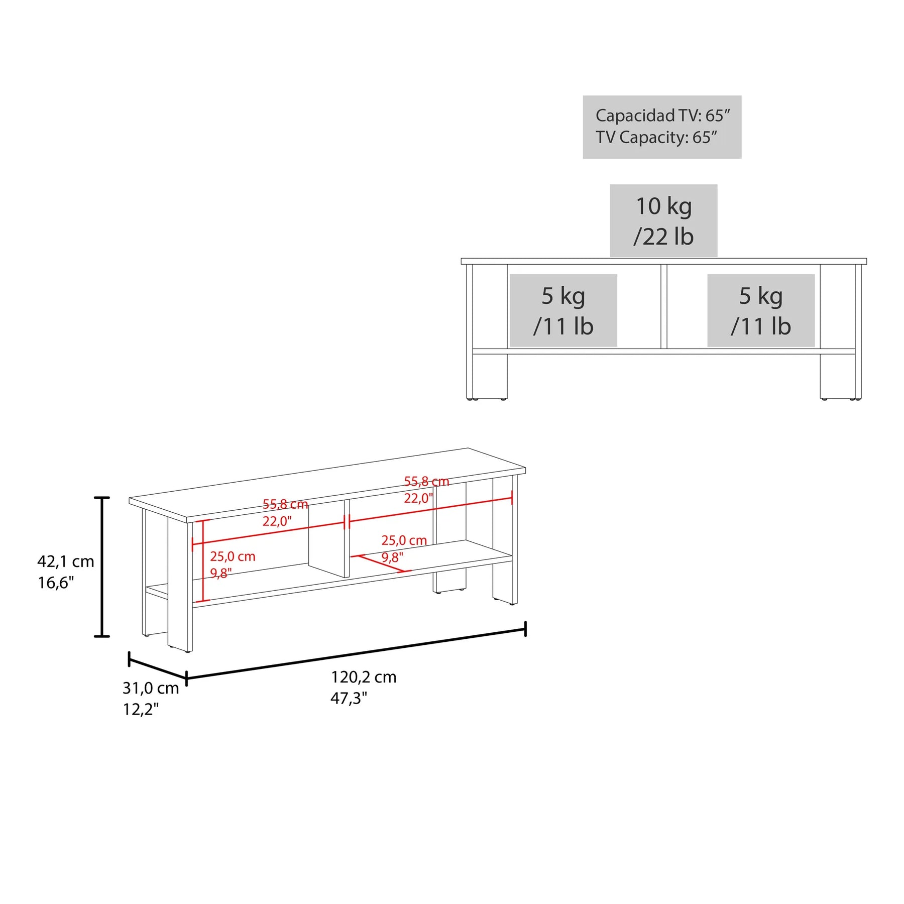 TV Stand Navia with One-Door, One Shelve — view 2