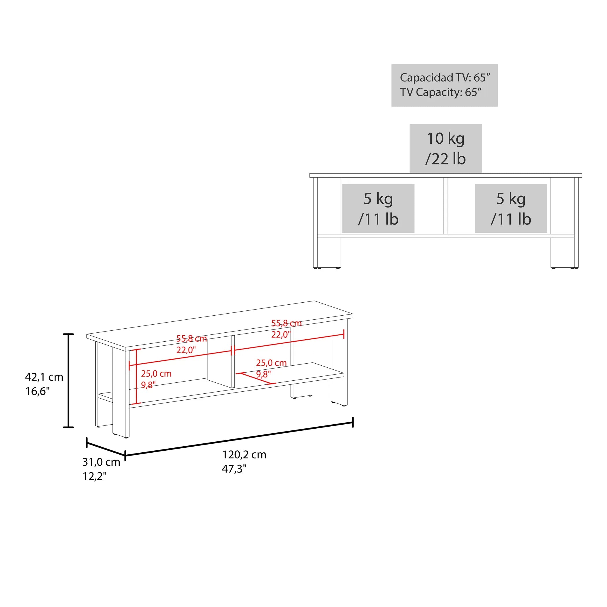 TV Stand Navia with One-Door, One Shelve — view 2