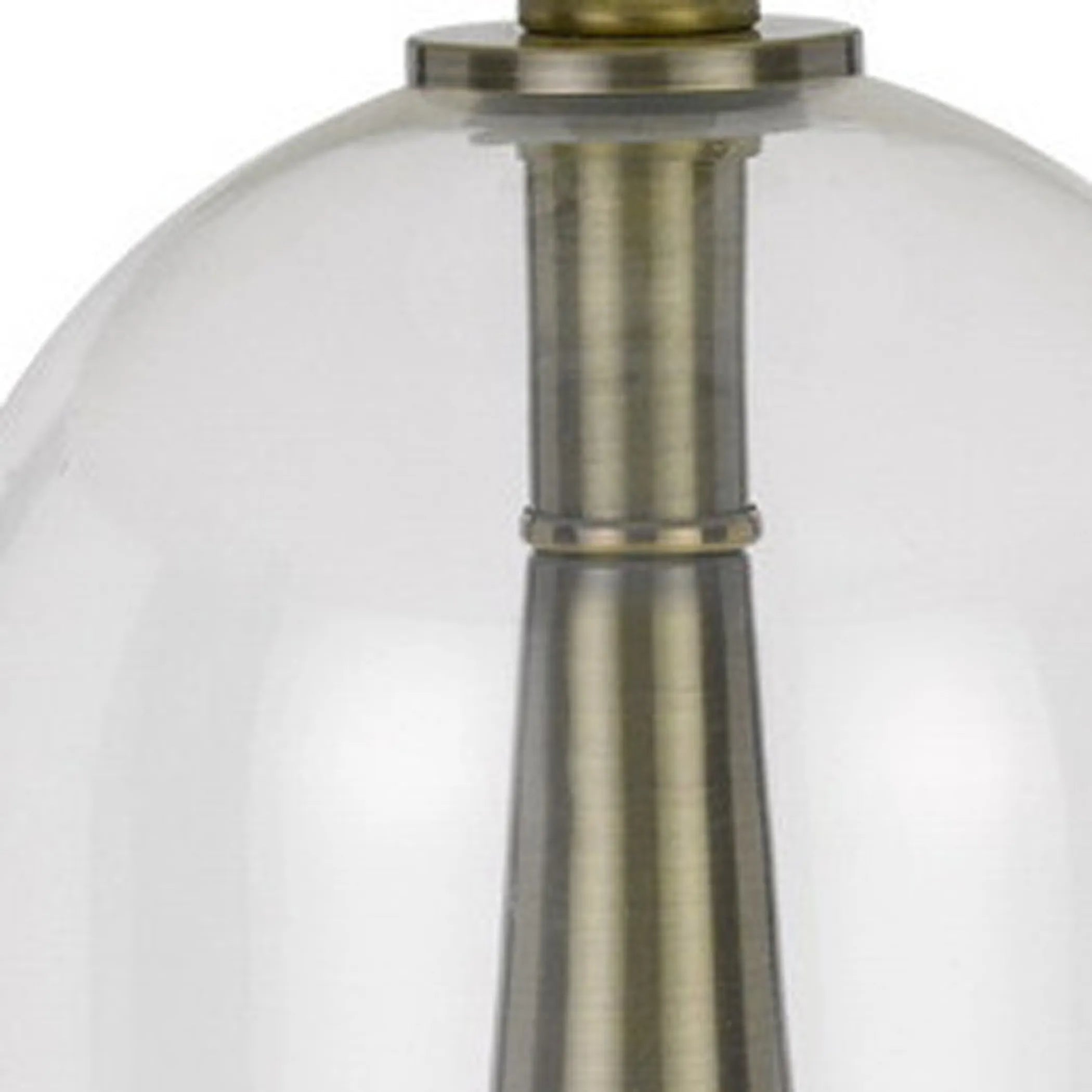 29″ Clear Metal Table Lamp With White Empire Shade — view 4
