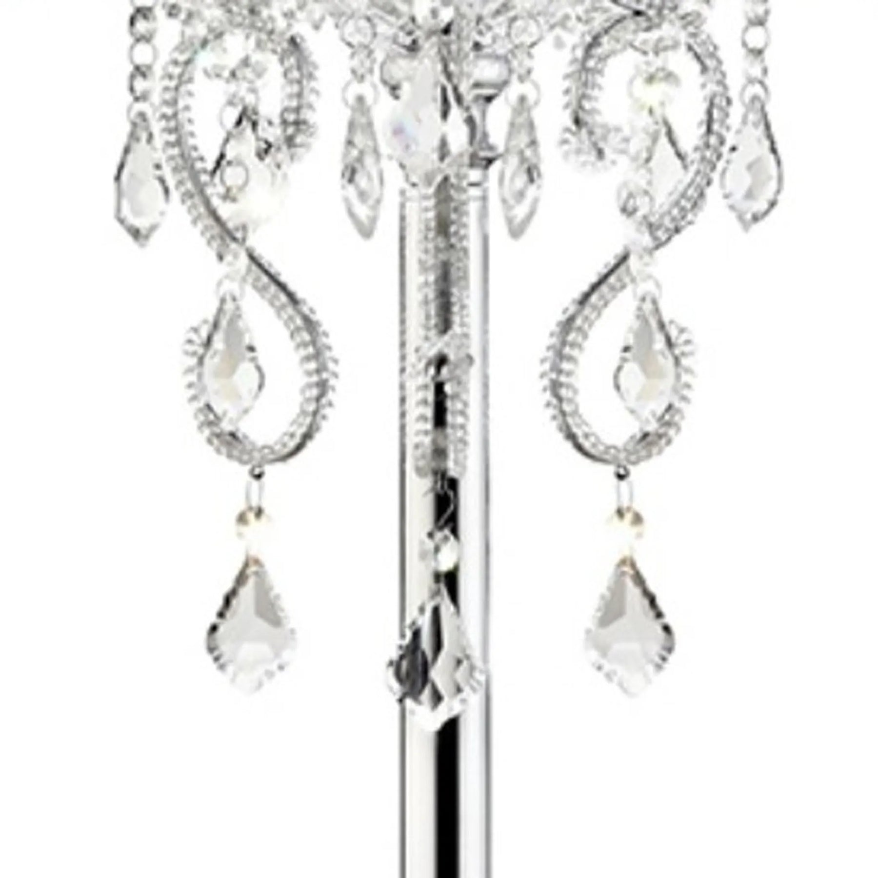 Glam Silver Faux Crystal Accent Table Lamp with See Thru Shade — view 3