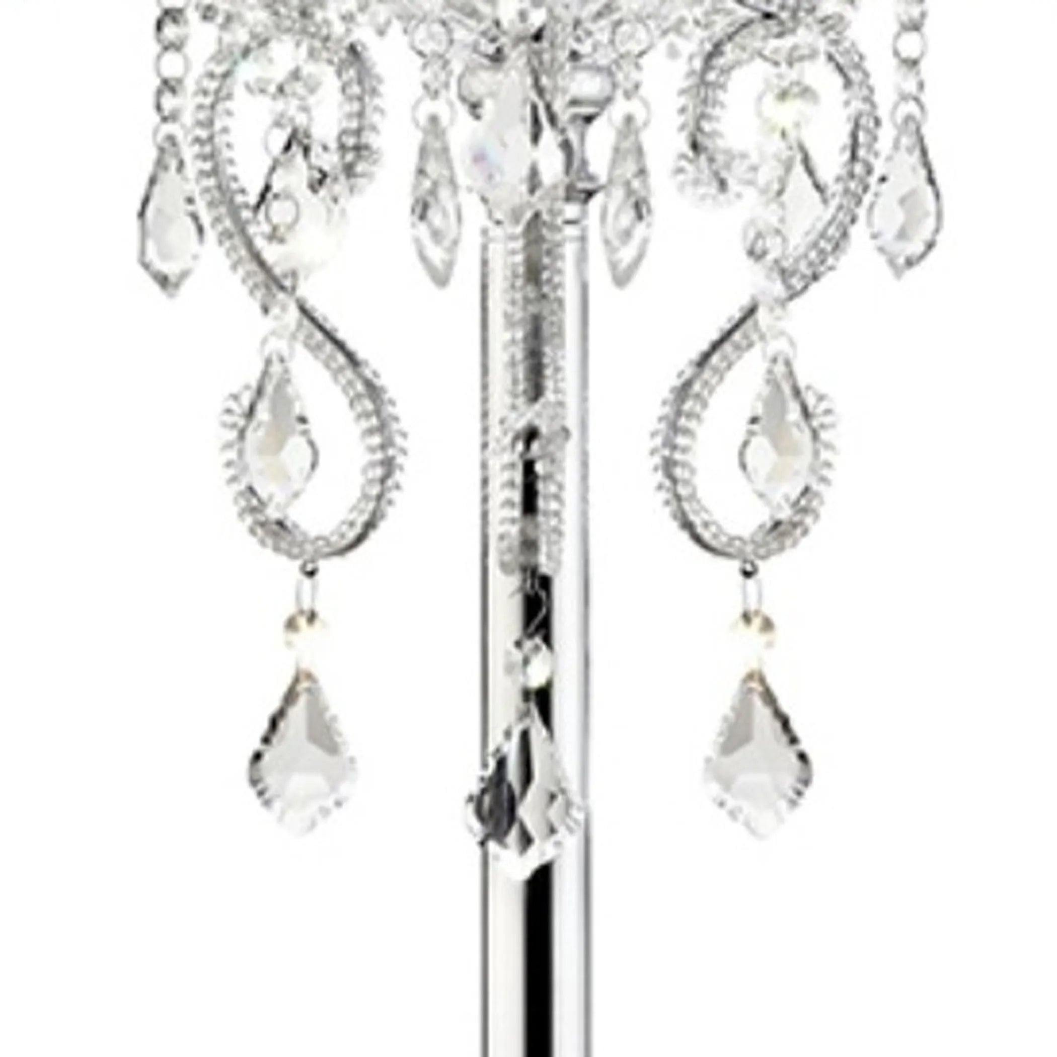 Glam Silver Faux Crystal Accent Table Lamp with See Thru Shade — view 3