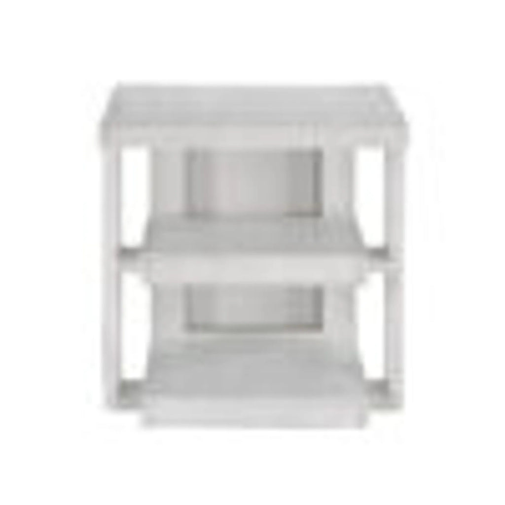 Sunset Trading Dover 24″ Large Square Side End Table with Storage Shelves | Cerused White Oak Wood — view 4