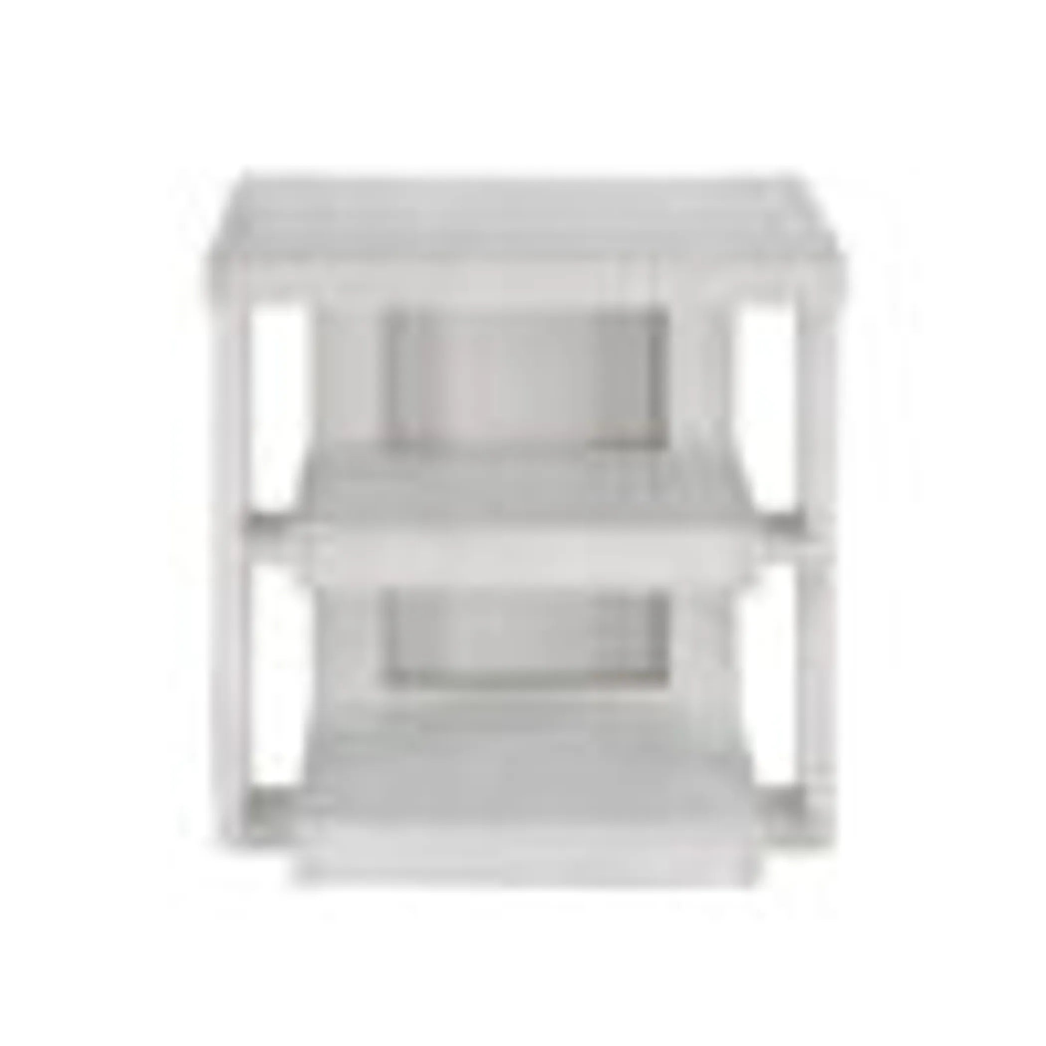 Sunset Trading Dover 24″ Large Square Side End Table with Storage Shelves | Cerused White Oak Wood — view 4