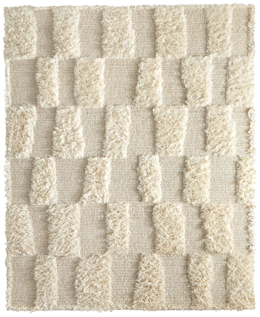 8′ X 10′ Ivory Wool Geometric Hand Woven Area Rug — view 2