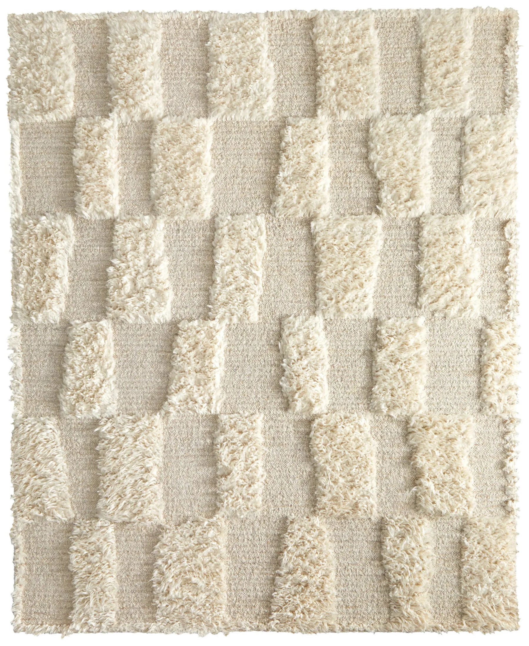 8′ X 10′ Ivory Wool Geometric Hand Woven Area Rug — view 2