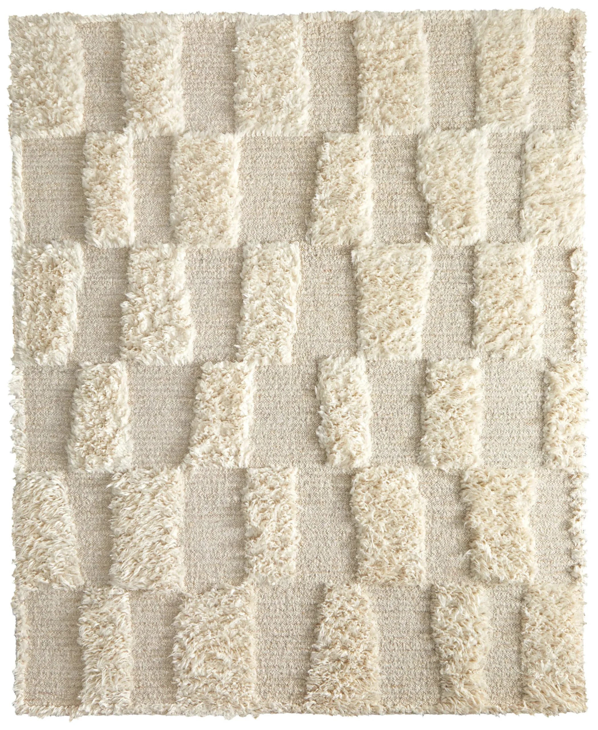 8′ X 10′ Ivory Wool Geometric Hand Woven Area Rug — view 2