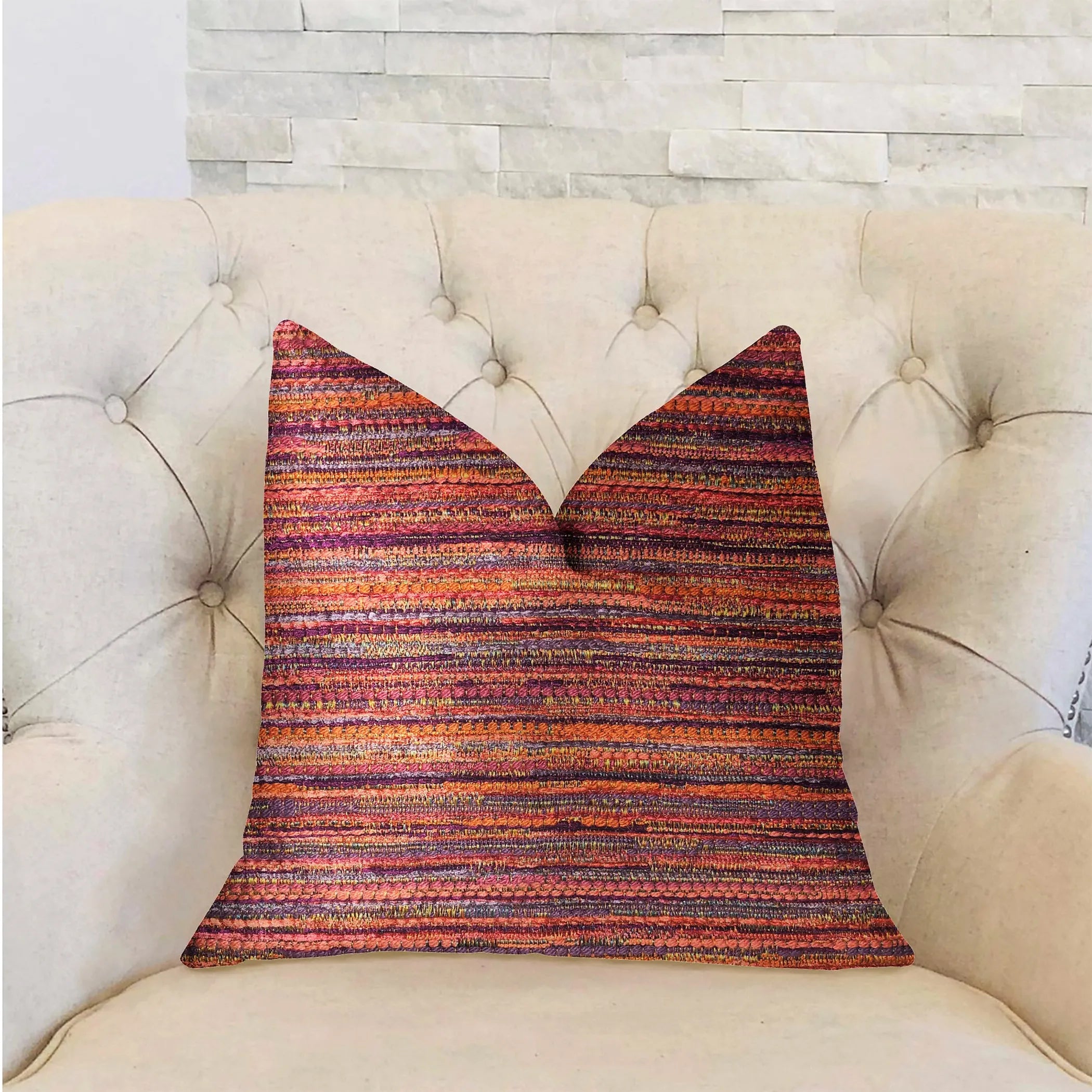 Plutus Sunset Sky Red Luxury Throw Pillow — view 2