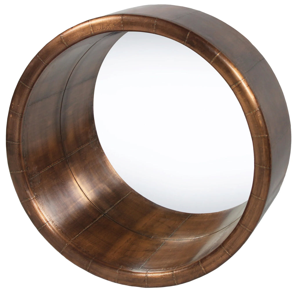 21″ Copper Round Metal Framed Accent Mirror — view 3