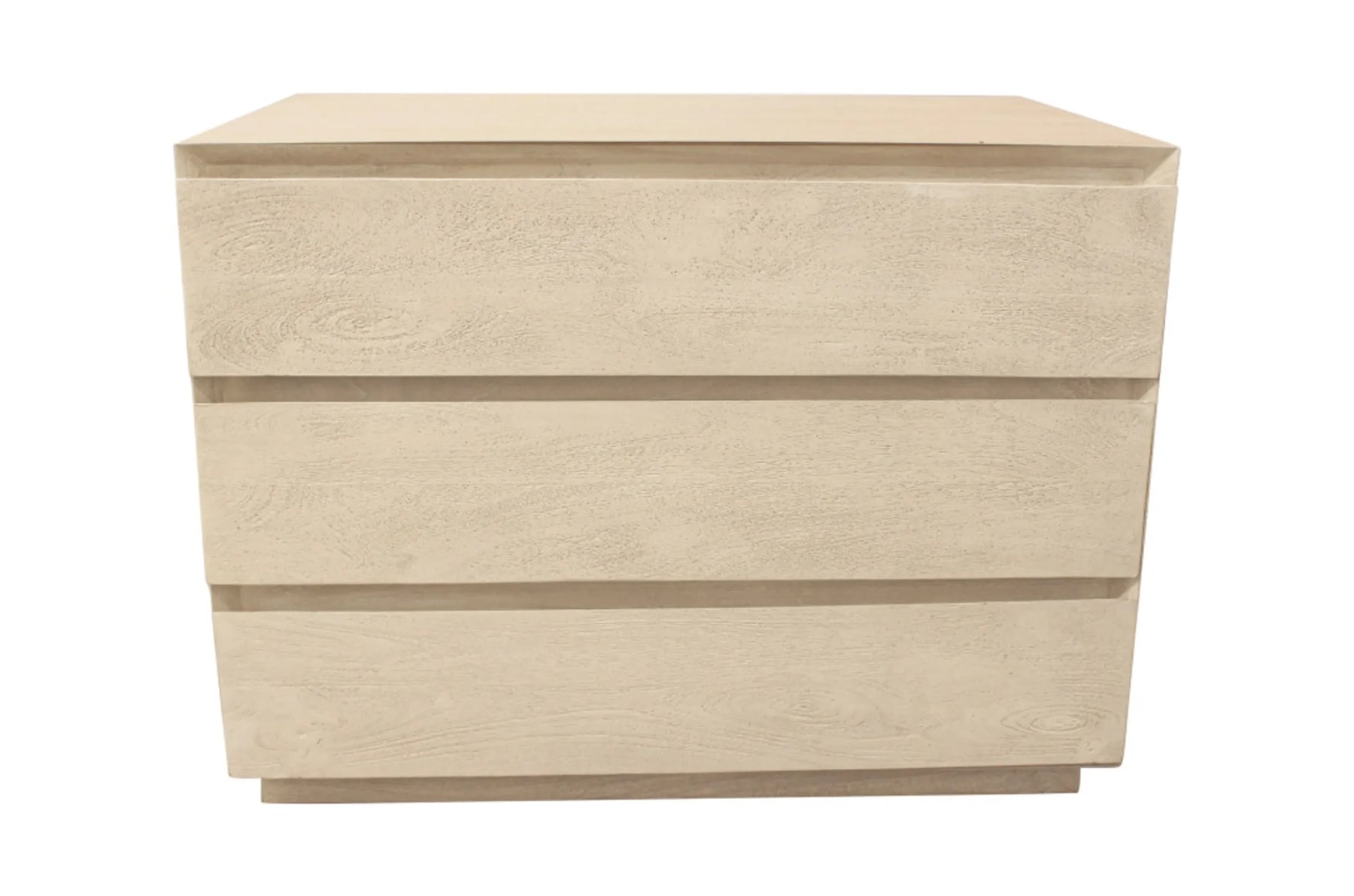 24″ Natural Three Drawer Solid Wood Nightstand — view 2