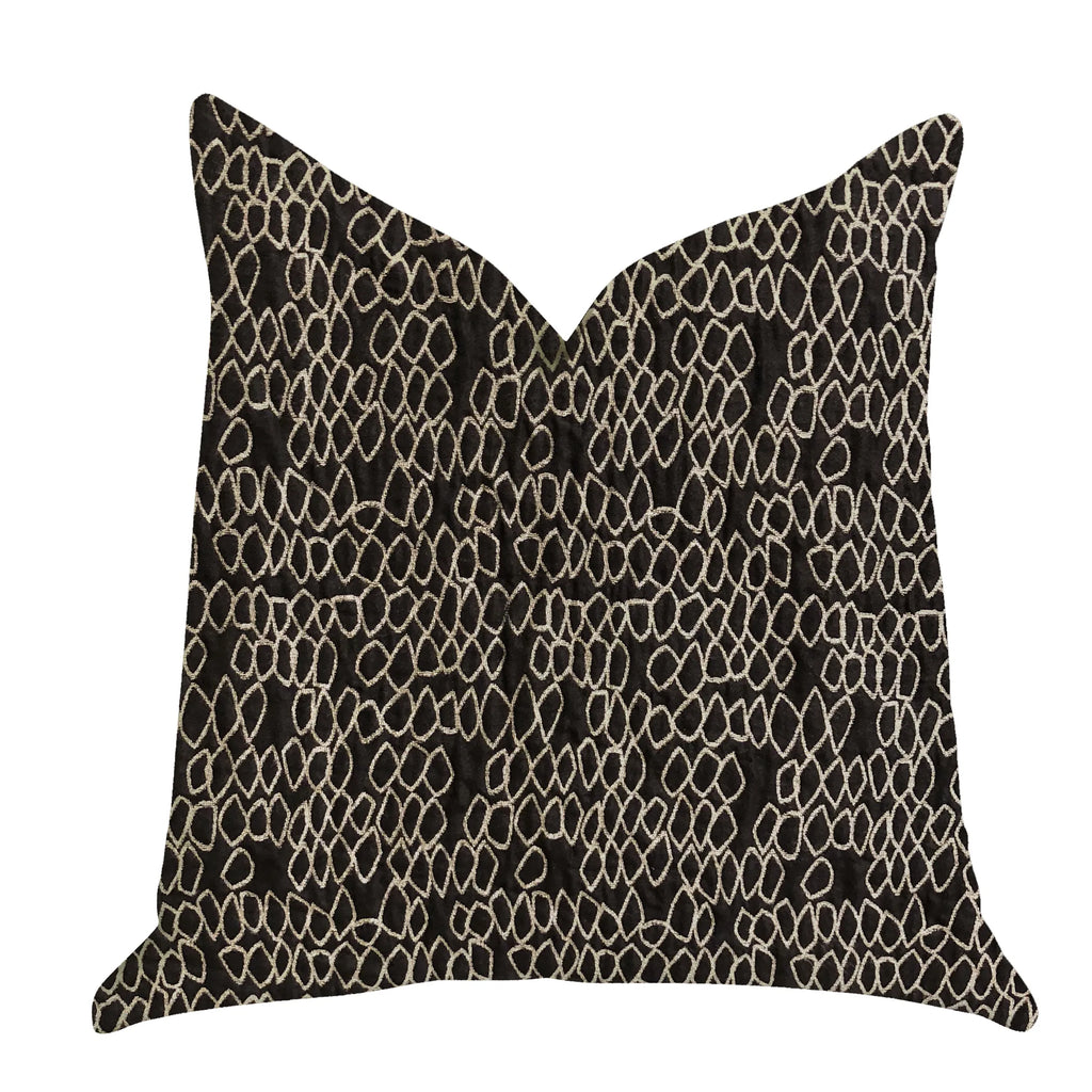 Plutus Carbonado Mine Luxury Throw Pillow in Black and White