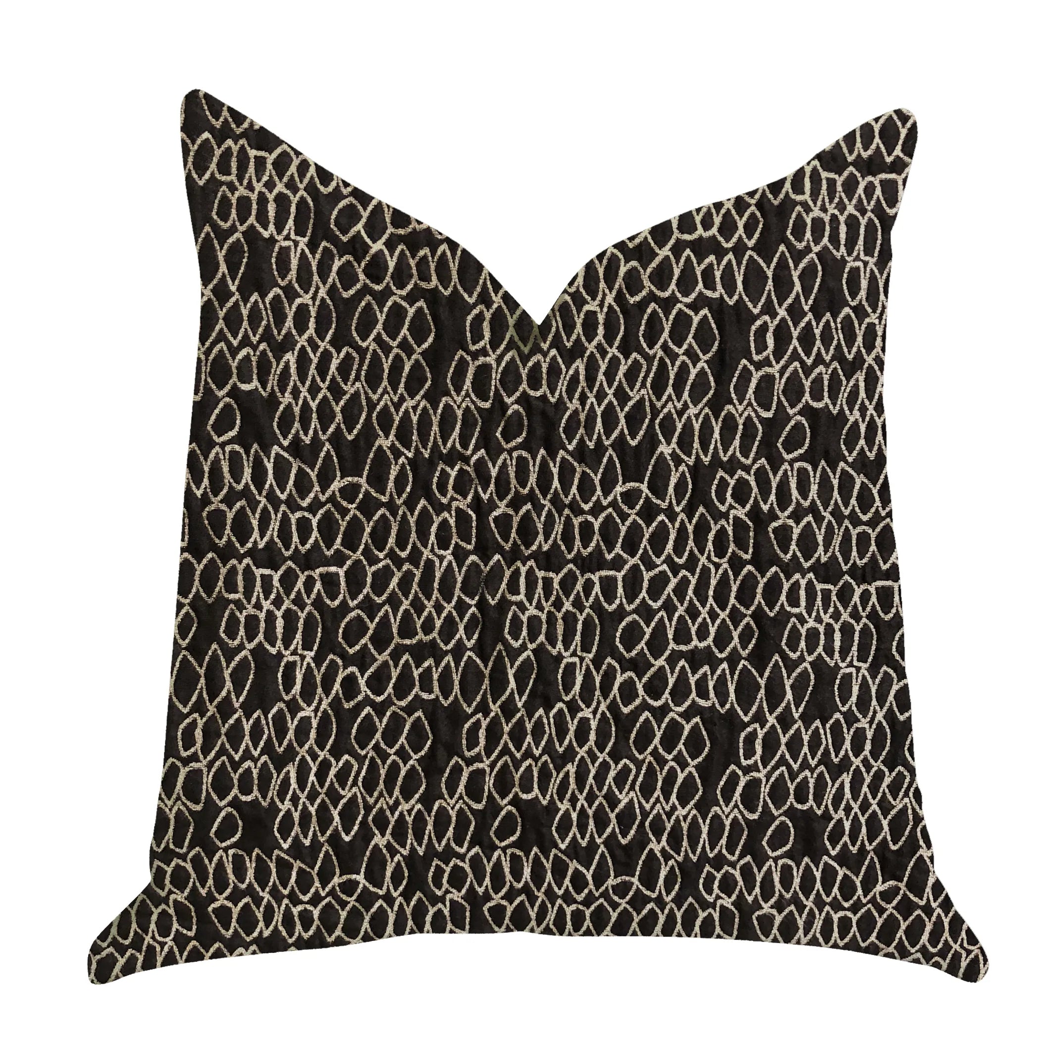 Plutus Carbonado Mine Luxury Throw Pillow in Black and White