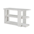 Sunset Trading Dover 30″H x 18″D x 50″ Wide Rectangular Sofa Table with Storage Shelves | Cerused White Oak Wood