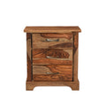 27″ Brown Solid Wood Live Edge Three Drawer Nightstand