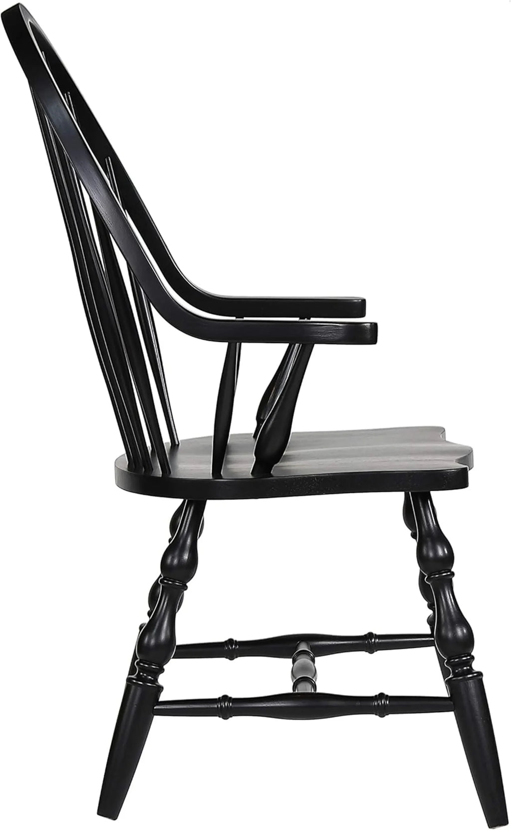 Sunset Trading Black Cherry Selections Windsor Spindleback Dining Chair with Arms | Fully Assembled Kitchen Armchair| Modern…