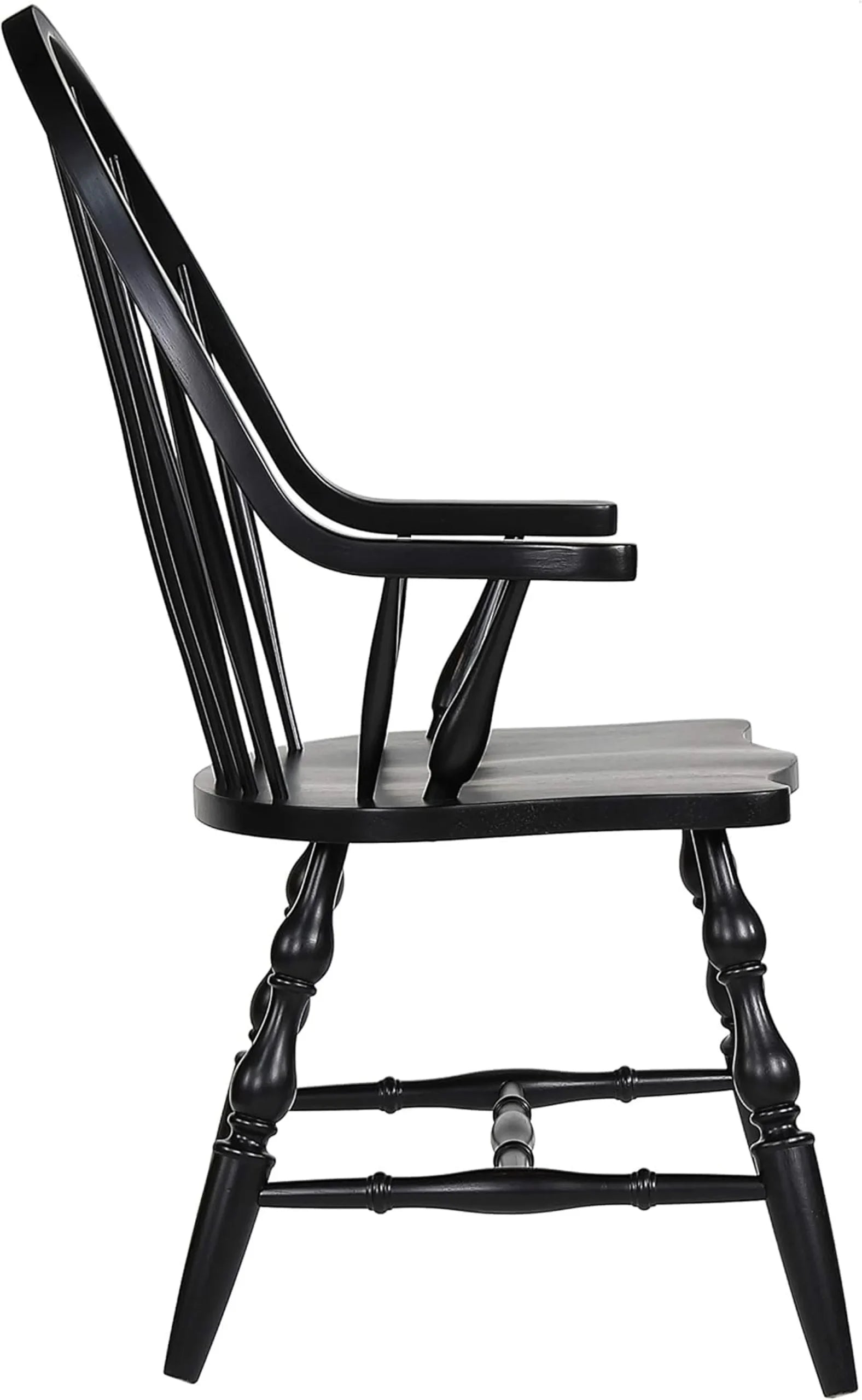 Sunset Trading Black Cherry Selections Windsor Spindleback Dining Chair with Arms | Fully Assembled Kitchen Armchair| Modern…