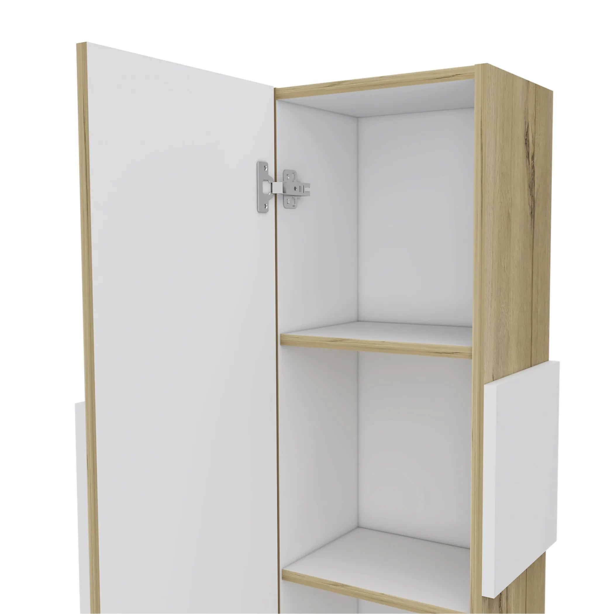 Light Oak and White Multi Purpose Vertical Hanging Cabinet — view 4
