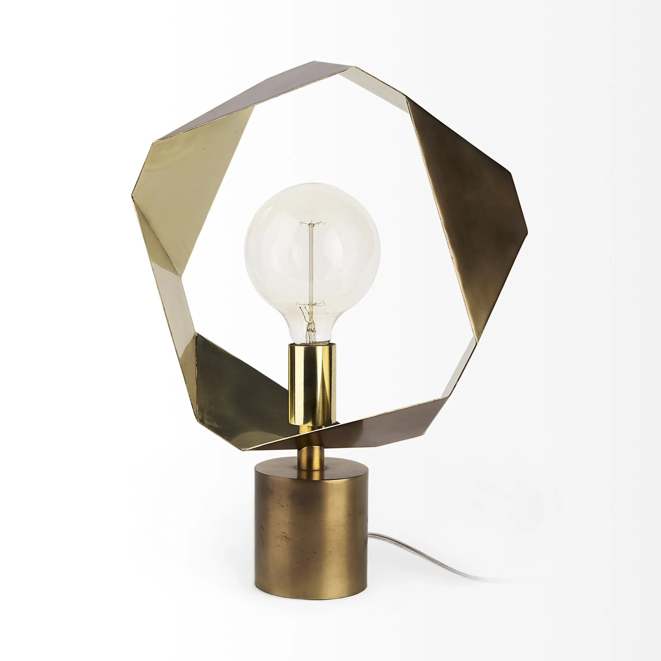 Golden Geometric Halo Table Or Desk Lamp — view 2
