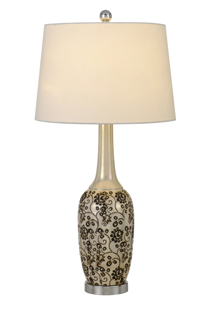 Set Of Two 30″ Silver Metal Two Light Bedside Table Lamps With White Globe Shade