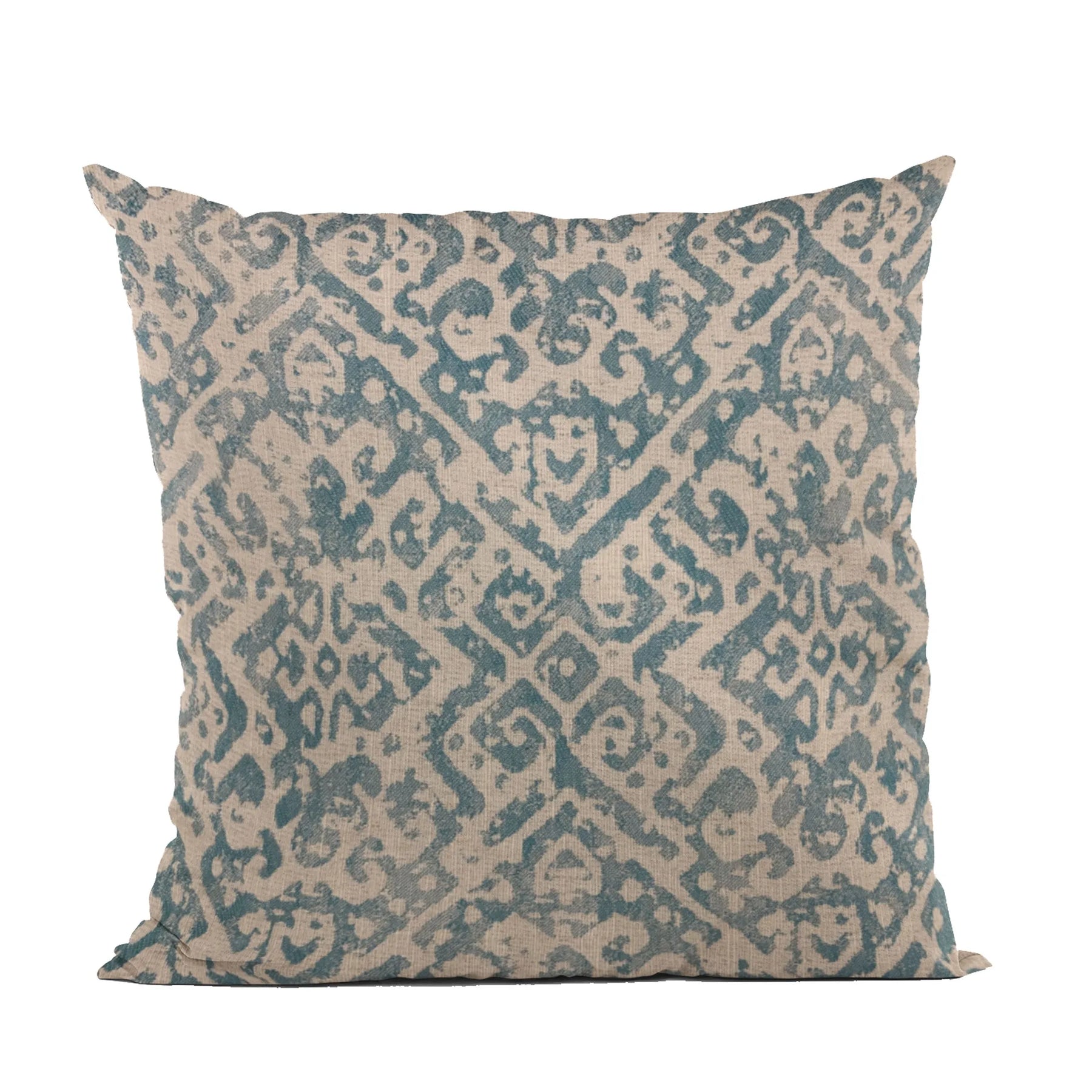 Plutus Blue Artistic Plaid Luxury Throw Pillow