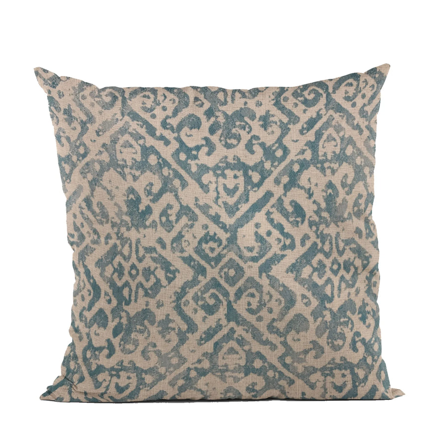 Plutus Blue Artistic Plaid Luxury Throw Pillow