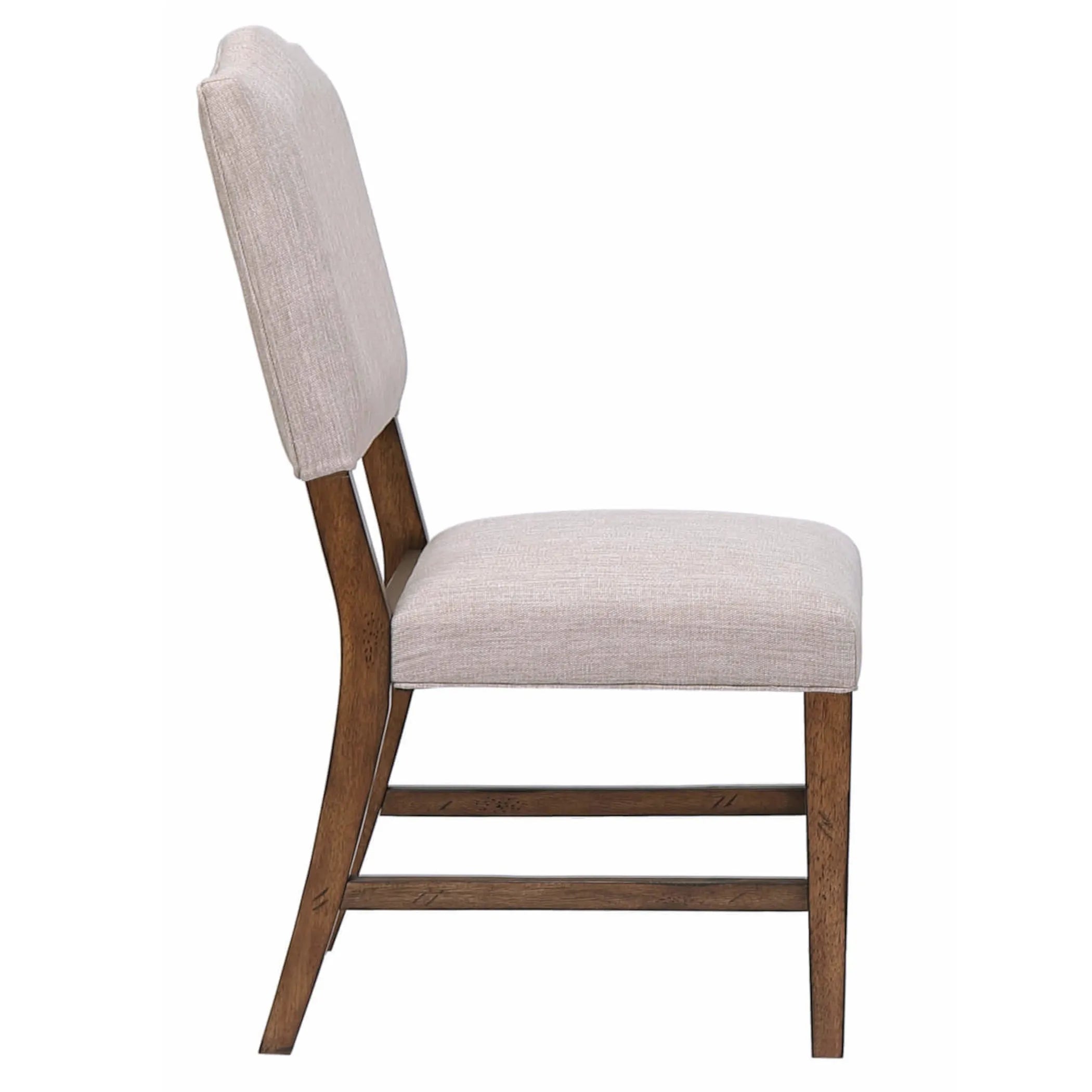 Sunset Trading Simply Brook Performance Fabric Upholstered Dining Chair | Set of 2 | Amish Brown Solid Wood — view 4