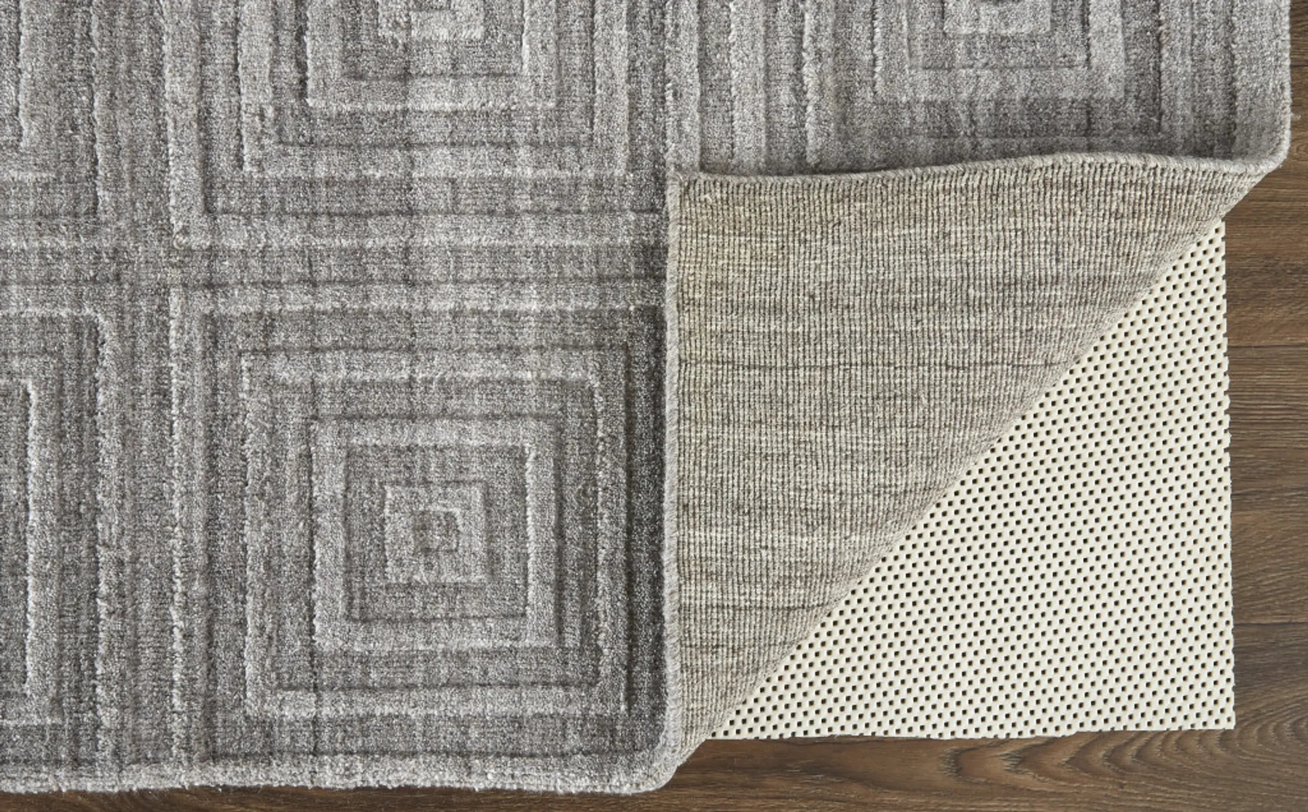 5′ X 8′ Gray And Silver Striped Hand Woven Area Rug — view 3