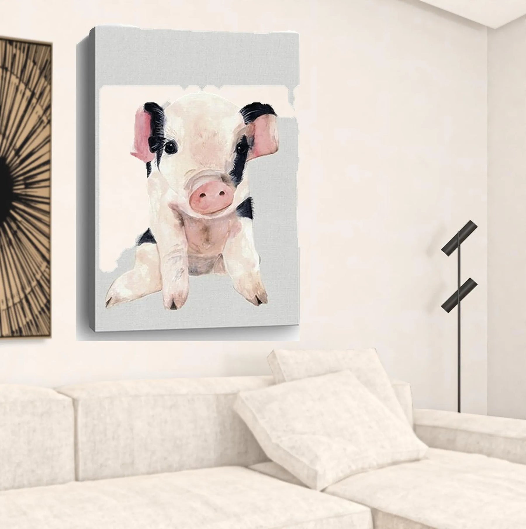 Cute Pink Piglet Unframed Print Wall Art — view 3
