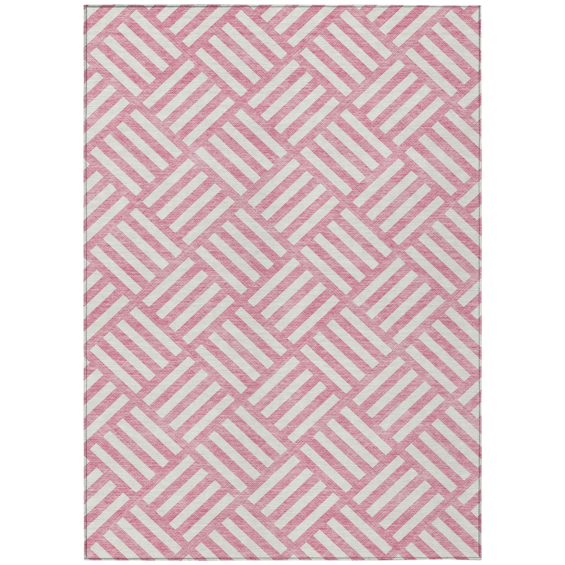 10′ X 14′ Pink And Ivory Geometric Washable Indoor Outdoor Area Rug — view 2