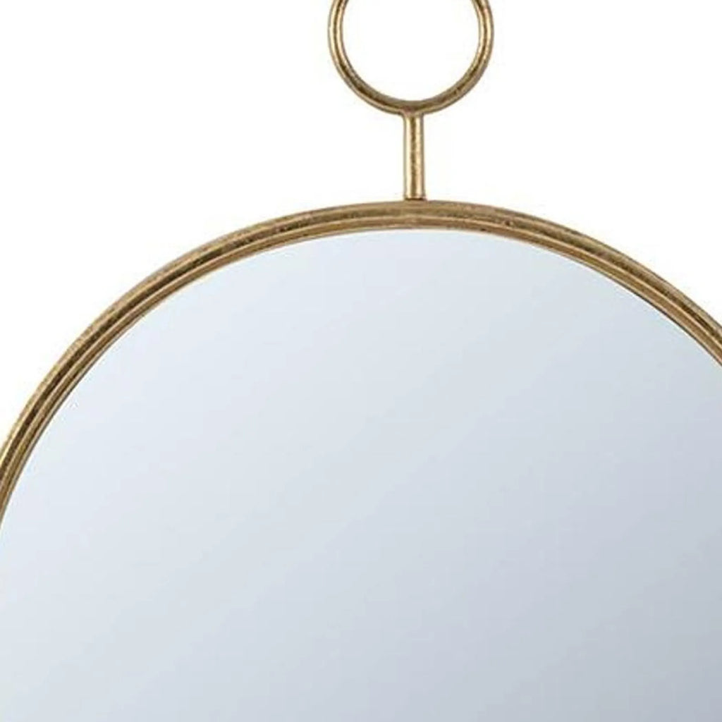 28″ Gold Round Iron Framed Accent Mirror — view 3