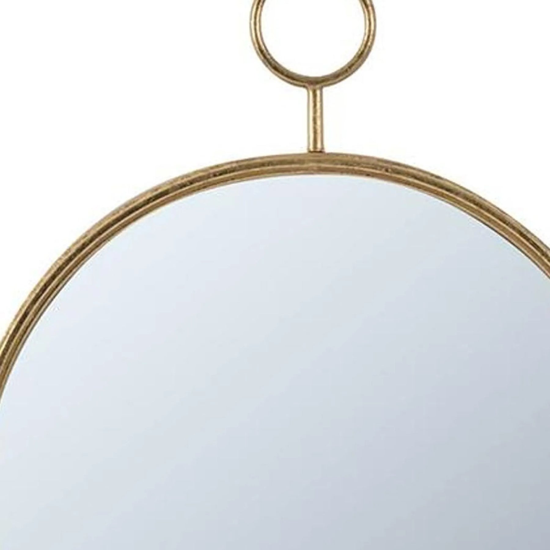 28″ Gold Round Iron Framed Accent Mirror — view 3