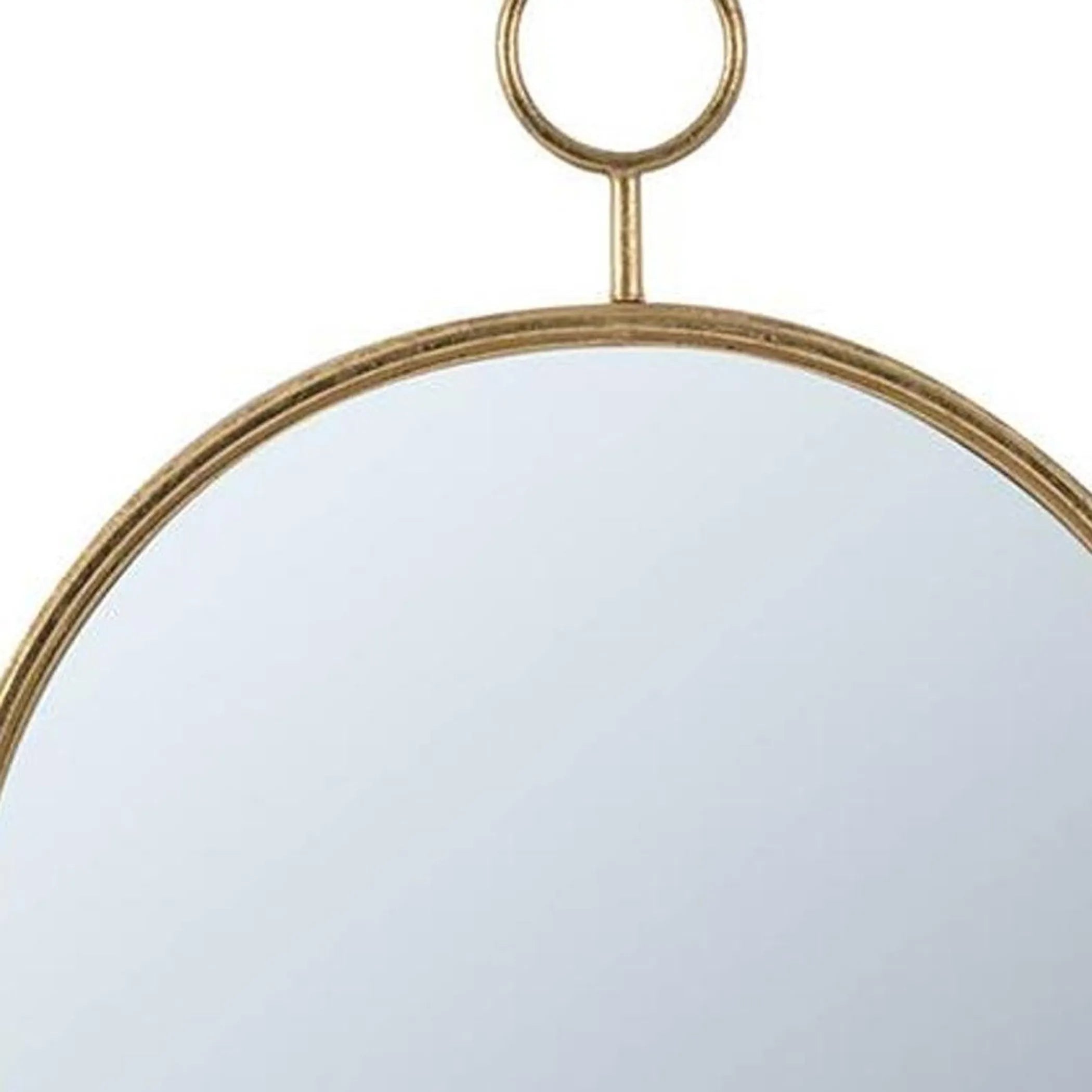 28″ Gold Round Iron Framed Accent Mirror — view 3