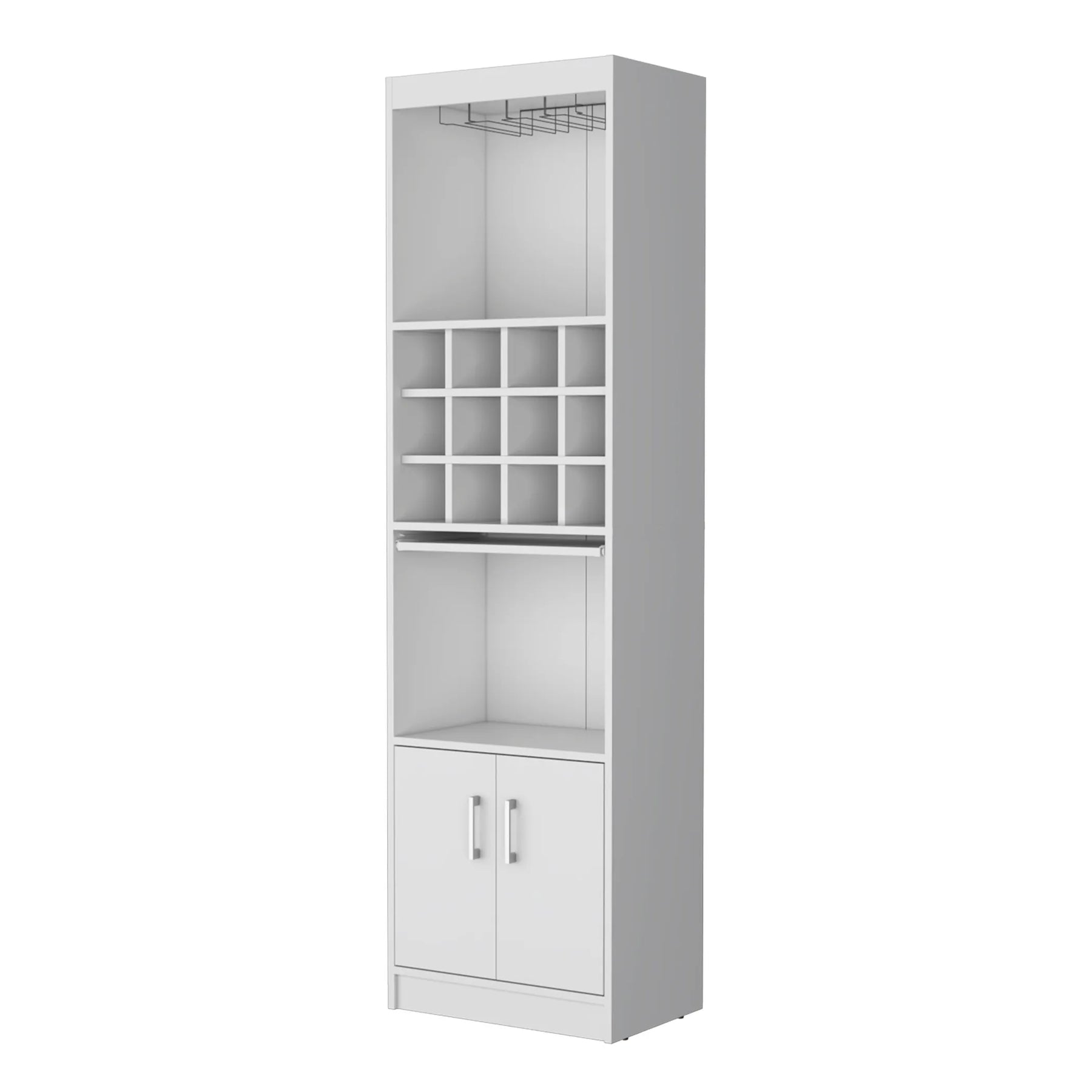 71″ White Wood Bar Cabinet With Two Doors — view 2