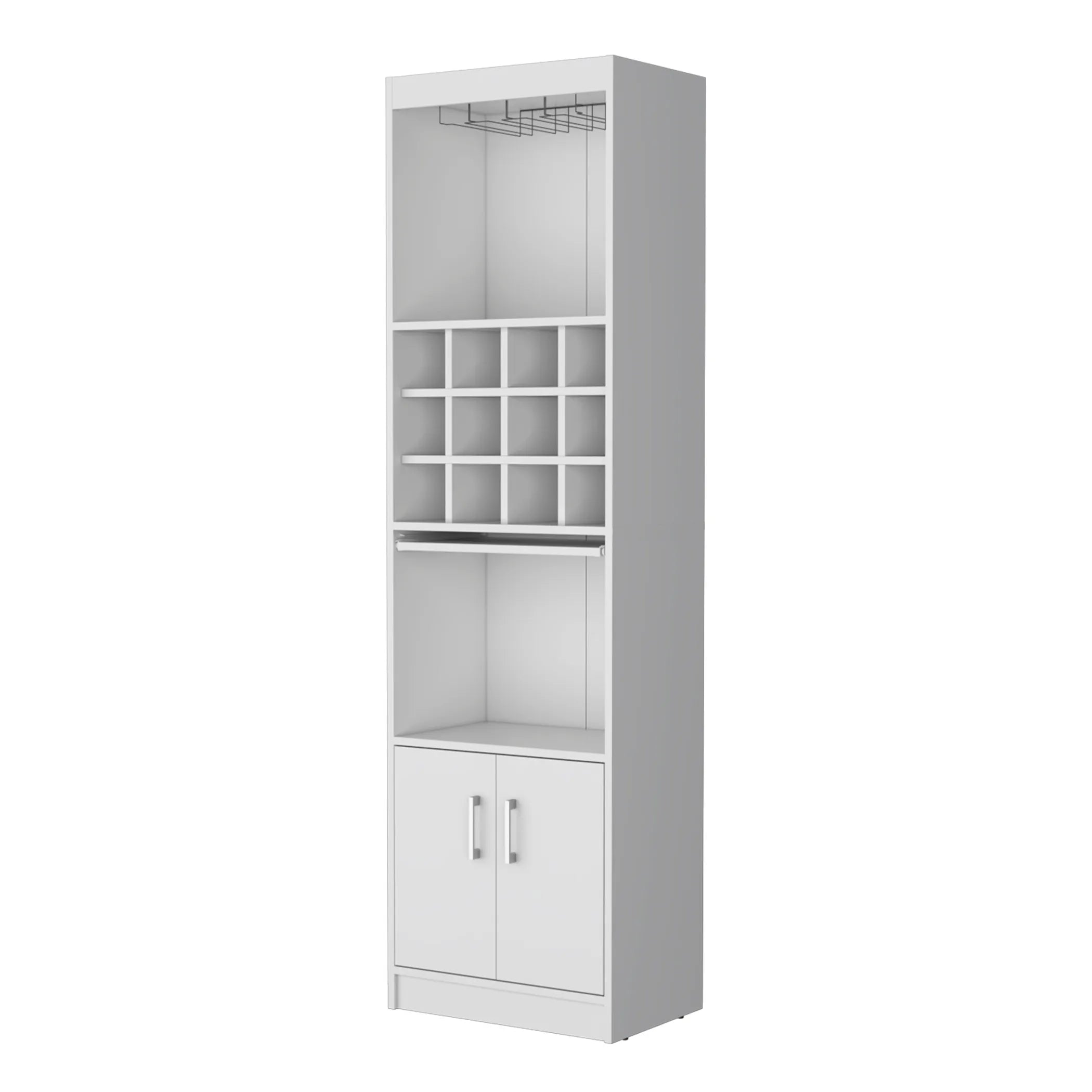 71″ White Wood Bar Cabinet With Two Doors — view 2