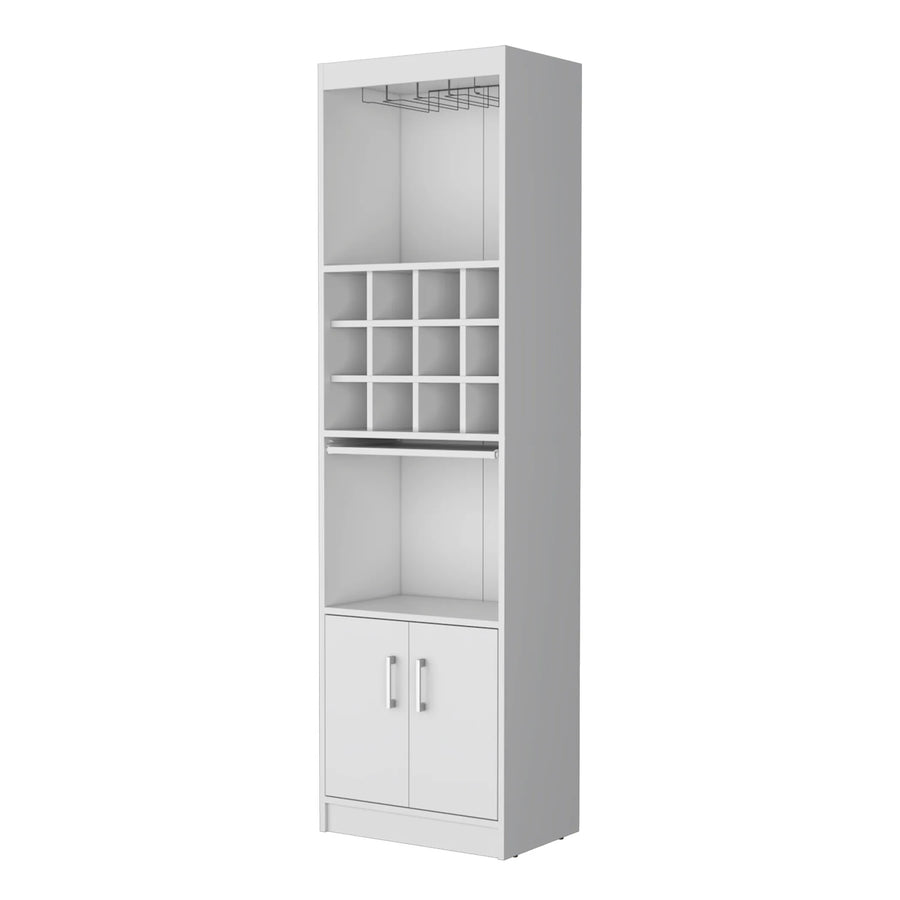 71″ White Wood Bar Cabinet With Two Doors — view 2