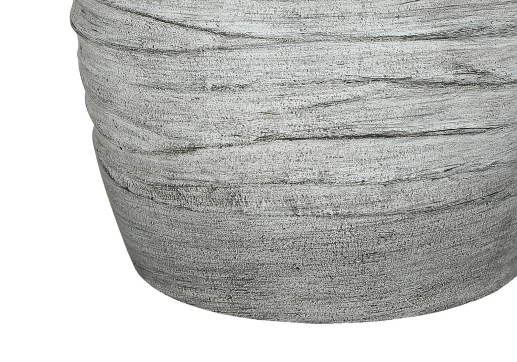 27″ Gray Cylinder Table Lamp With Ivory Drum Shade — view 3