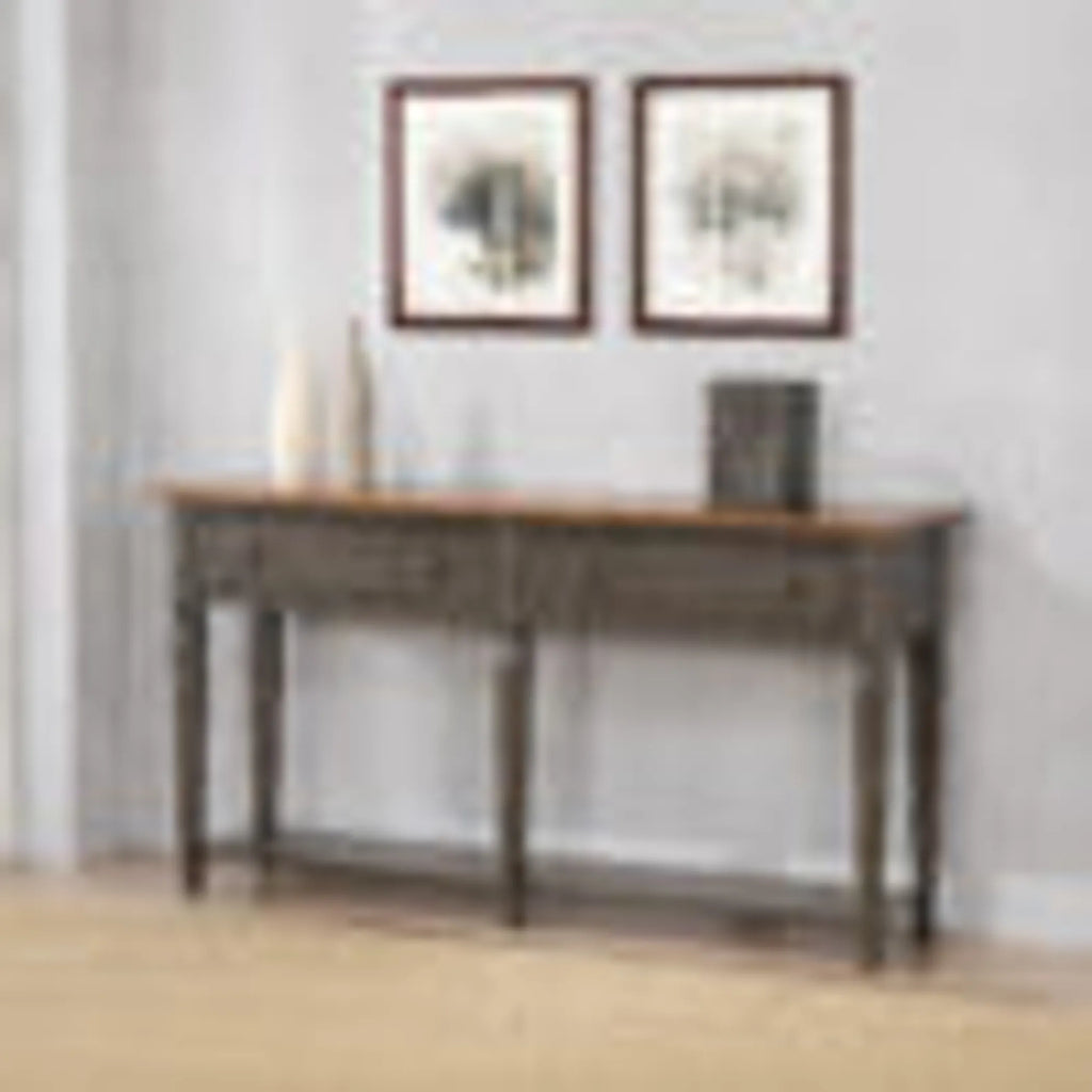 Sunset Trading Dakota Console Table with Drawers and Storage Shelf | 62″ Sofa Table | Narrow Kitchen Sideboard | Distressed…