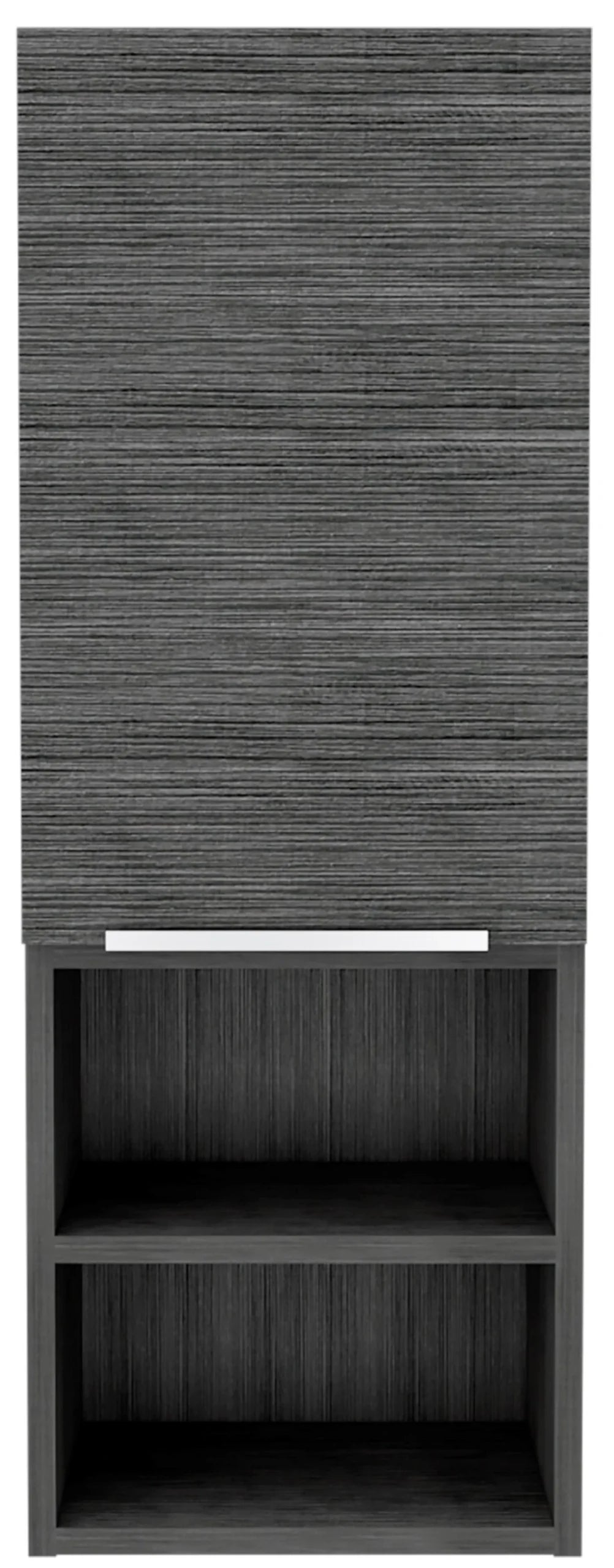 32″ Smoky Gray Oak Accent Cabinet With Three Shelves