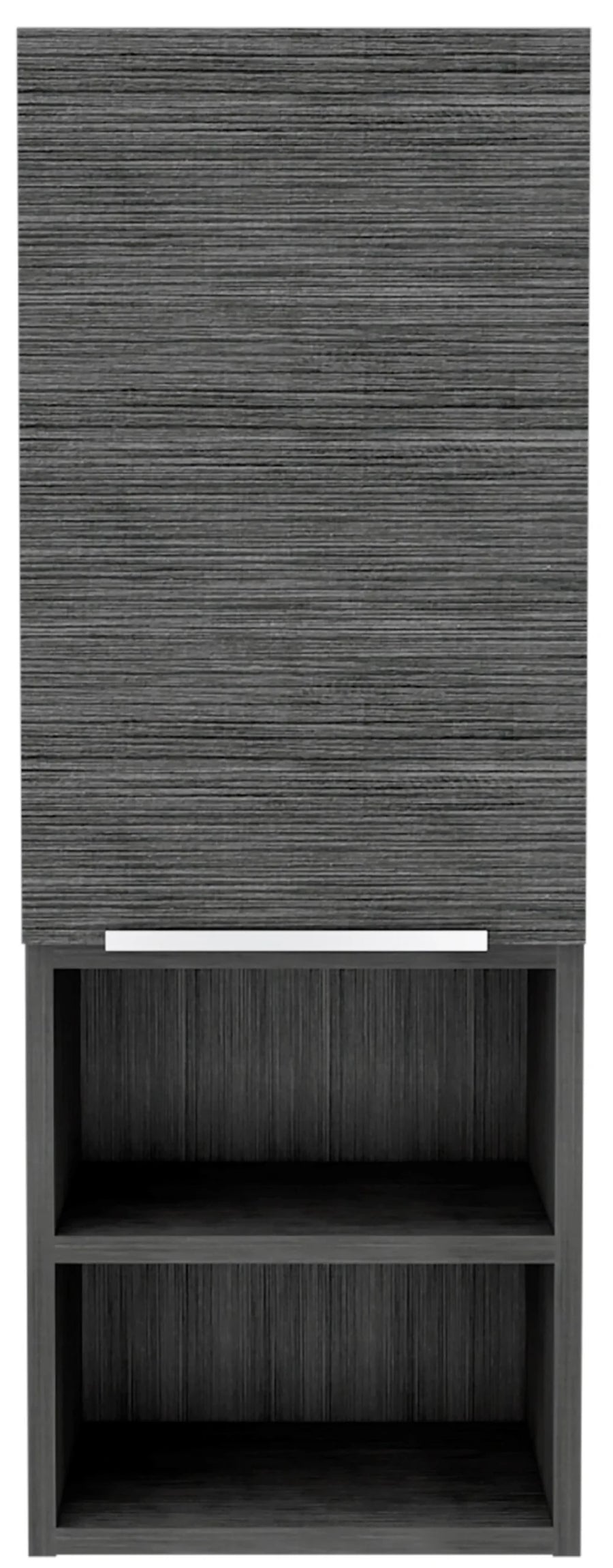 32″ Smoky Gray Oak Accent Cabinet With Three Shelves