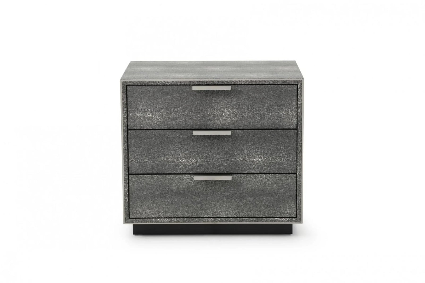 22″ Gray Shagreen Three Drawer Nightstand — view 2