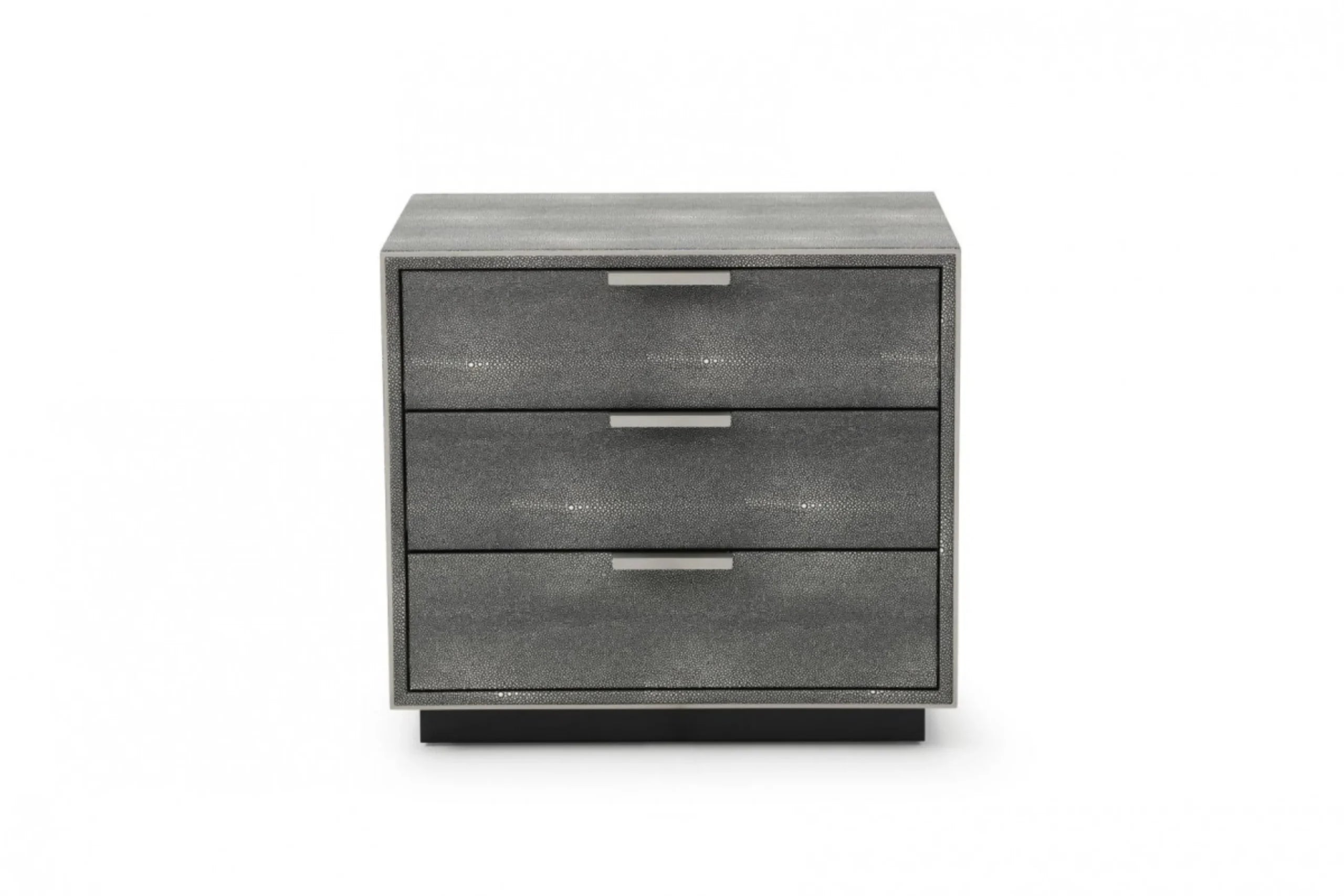 22″ Gray Shagreen Three Drawer Nightstand — view 2