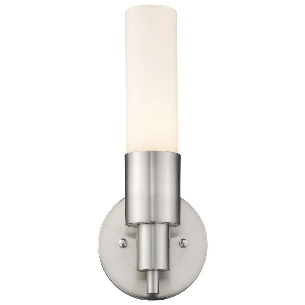Silver Narrow Wall Light with Frosted Glass Shade — view 4