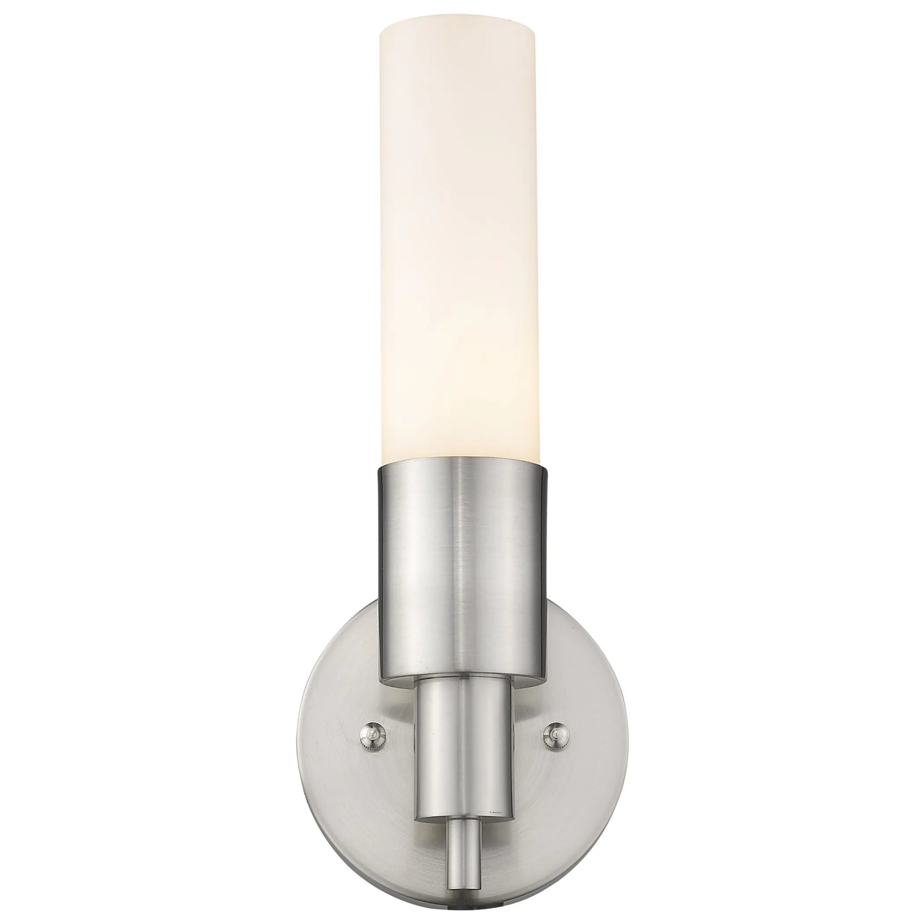 Silver Narrow Wall Light with Frosted Glass Shade — view 4