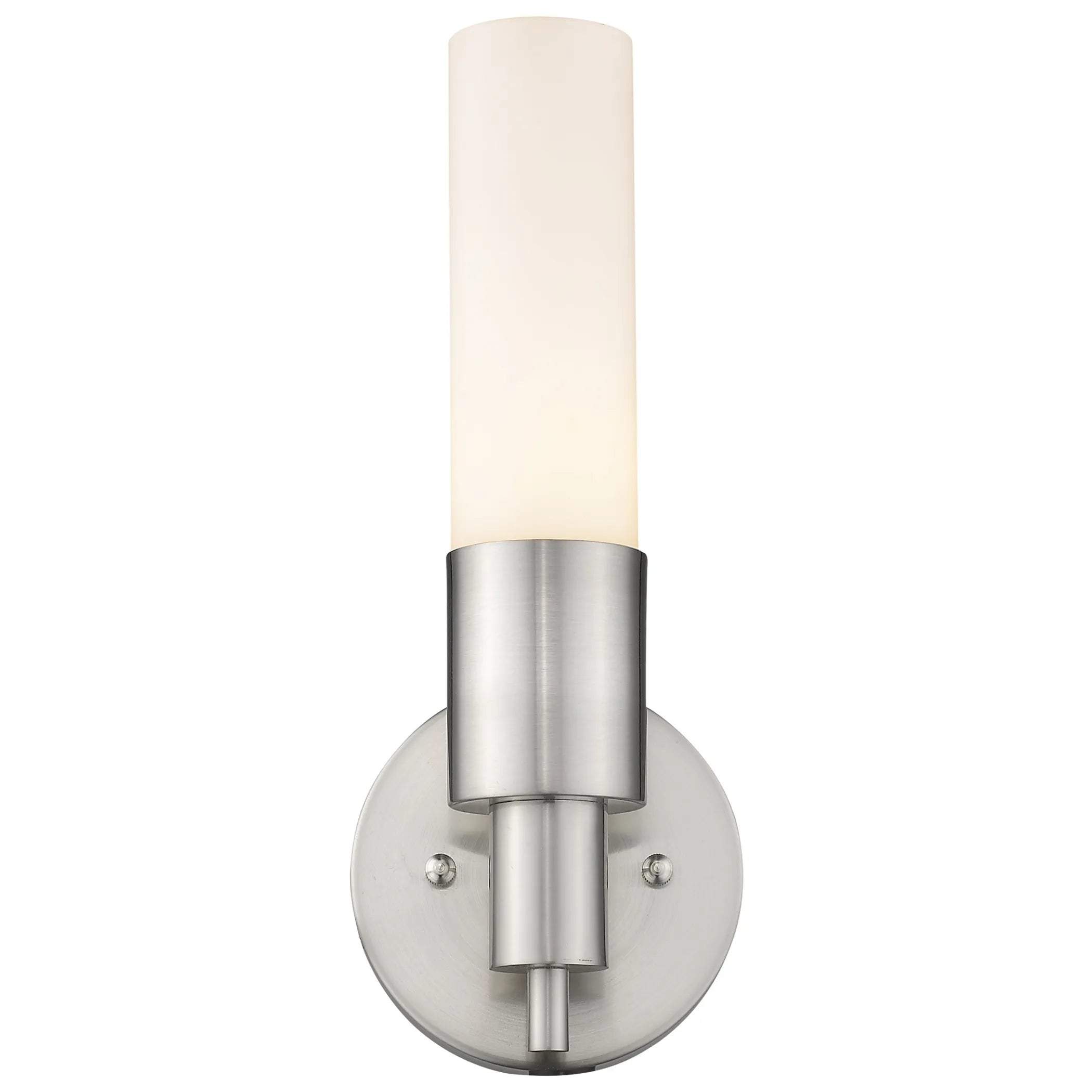 Silver Narrow Wall Light with Frosted Glass Shade — view 4