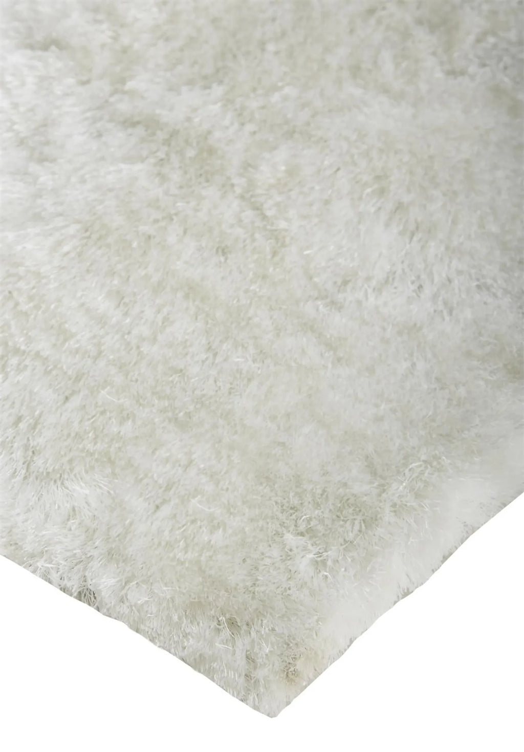 5′ X 8′ White Shag Tufted Handmade Area Rug — view 3