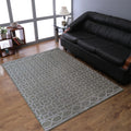 Rugsotic Carpets Hand Knotted Sumak Silk And Wool Area Rug Geometric